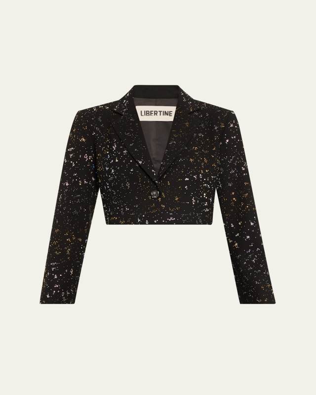 Margaret Meteor Shower Embellished Crop Jacket